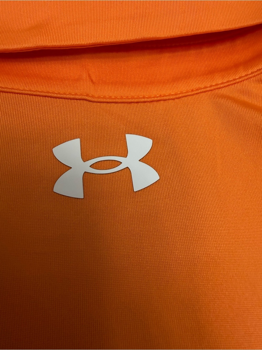 Under Armour Playoff Polo XXL Orange White Colorblock Golf Performance Shirt Men - Picture 8 of 8